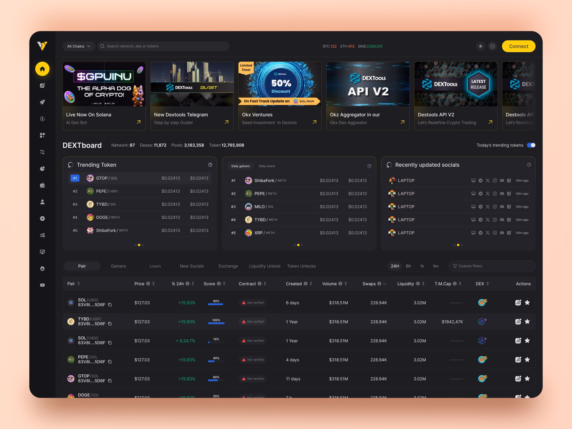 Crypto & Web3 Trading Dashboard — DRIBBBLE UI design by RahMan (Slide 1)