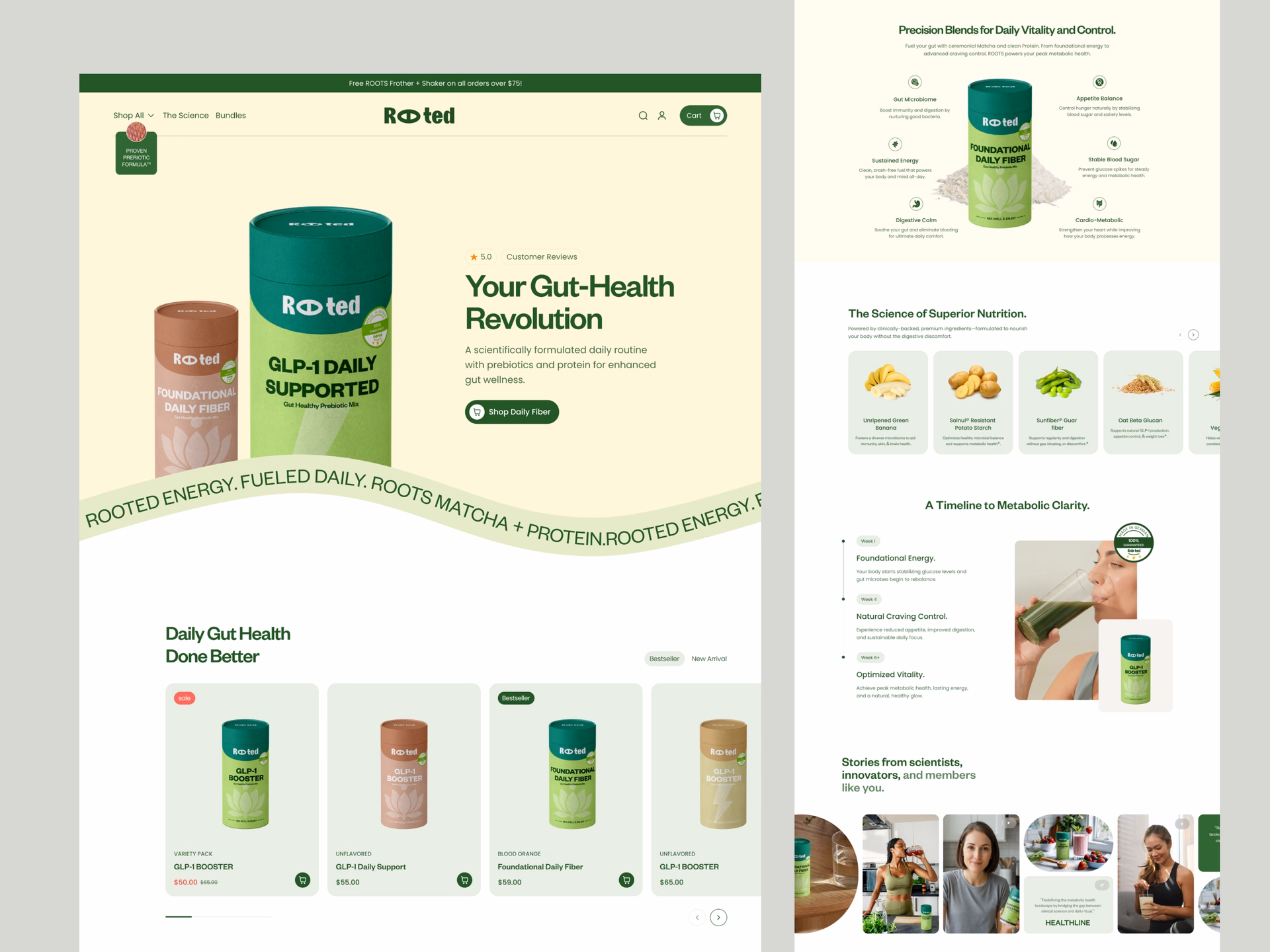 Supplements E-commerce Landing Page — DRIBBBLE UI design by Aminur Rahman (Slide 1)