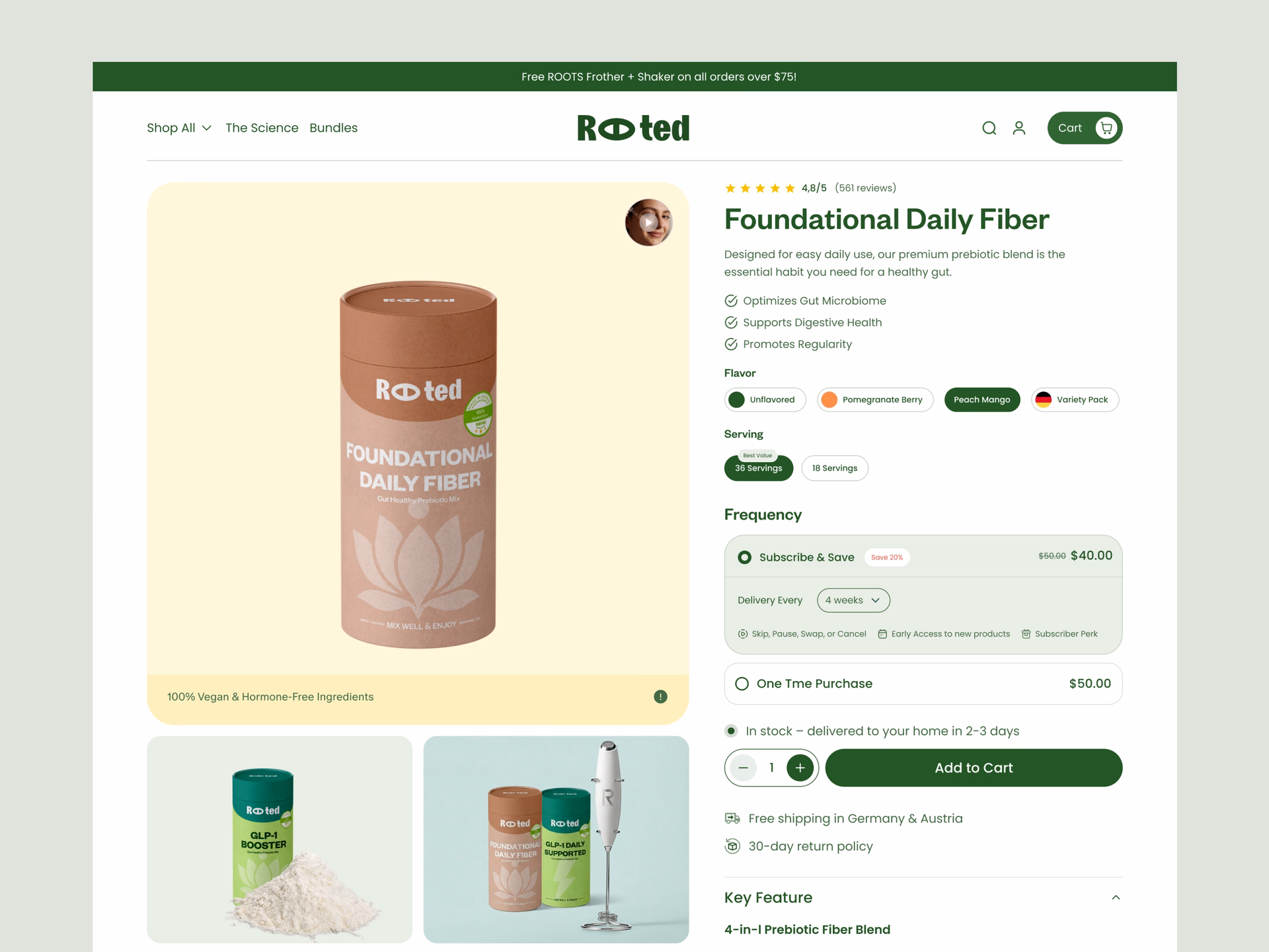 Shopify E-commerce Wellness Product Page — DRIBBBLE UI design by Aminur Rahman (Slide 1)