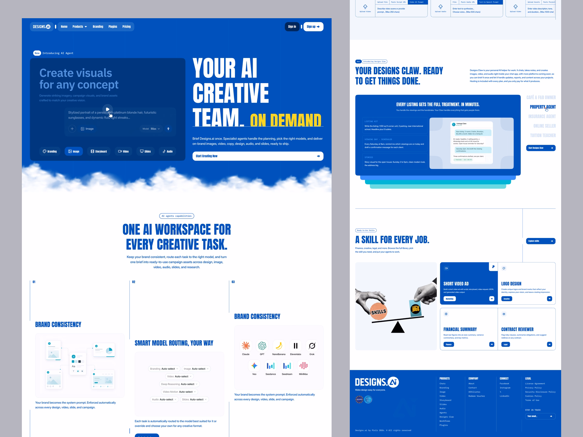 AI Powered Design Platform Landing Page — DRIBBBLE UI design by RAIHAN (Slide 1)
