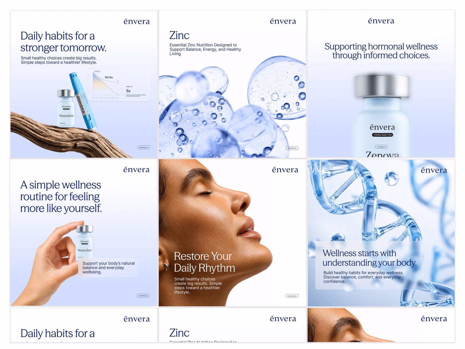 Envera Wellness Social Media Graphics — DRIBBBLE UI design by Jahid Hasan | Art Director, Brand & Packaging Designer (Slide 1)