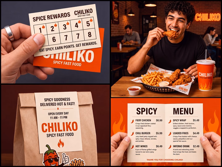 Chiliko Spicy Fast Food Brand Identity & Packaging — UI design by Techwitpro Brand