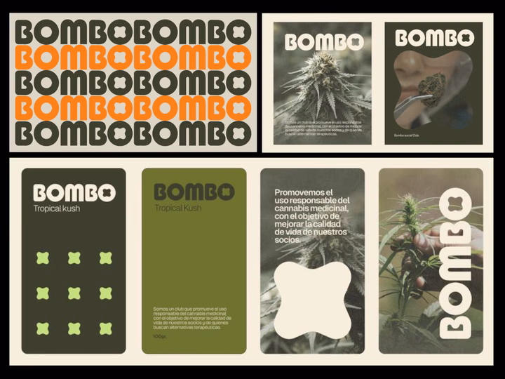Bombo Cannabis Club Brand Identity System — UI design by Yai Salinas