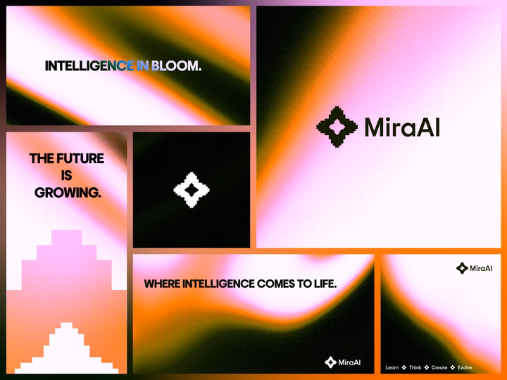 MiraAI Brand Identity & Gradient Web Landing Page — UI design by Lalit