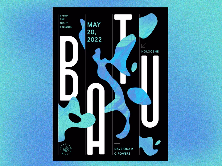 Neo-Brutalist Event Poster with Organic Shapes and Grid Lines — UI design by Matt Pamer