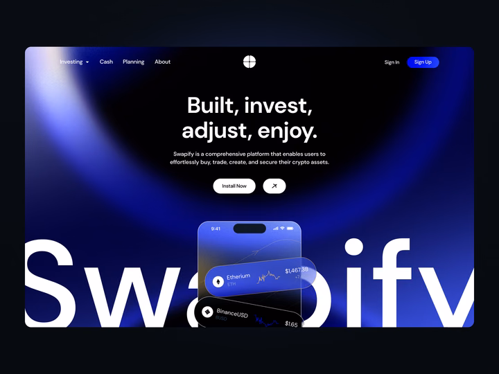 Crypto Web3 Landing Page Hero Section — UI design by Arounda UI/UX