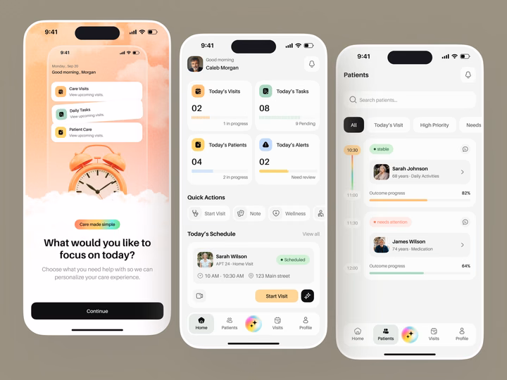AI Home Healthcare Management Mobile App UI/UX — UI design by Farhan — Design Engineer