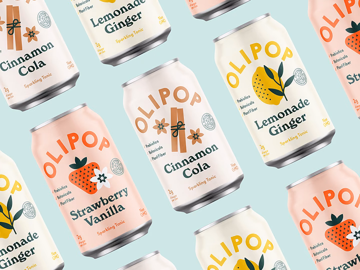 Olipop Sparkling Tonic Brand Packaging & Label Design — UI design by Kenny Coil