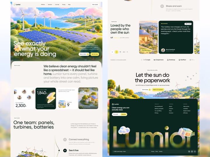 Clean Energy SaaS Landing Page Design — UI design by Arounda UI/UX
