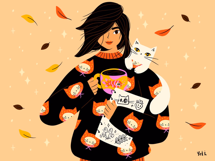 Autumn Character Digital Illustration — UI design by Yeti Iglesias