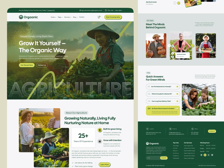 Organic Agriculture Landing Page & Web UI Design — UI design by FleexStudio | Web Design Agency