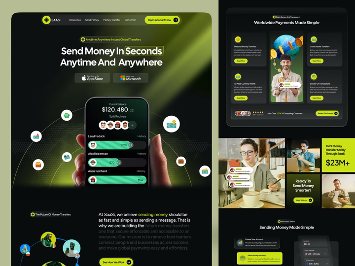 Mobile Wallet App SaaS Landing Page — UI design by FleexStudio | Web Design Agency