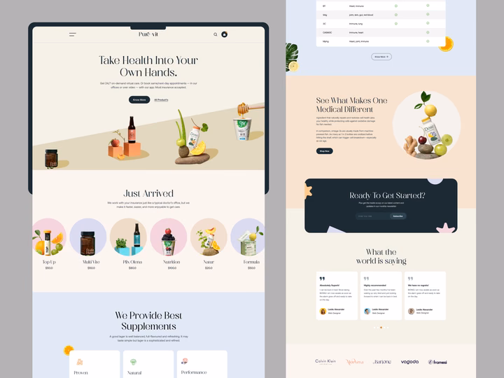 Eco-Friendly Supplement & Nutrition E-commerce Landing Page — UI design by Musemind