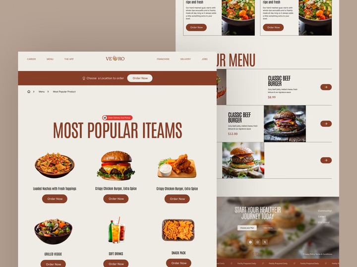 Restaurant Website Product Page UI — UI design by Flick Studio - UI/UX & Product Design Studio | Web & Mobile App Design