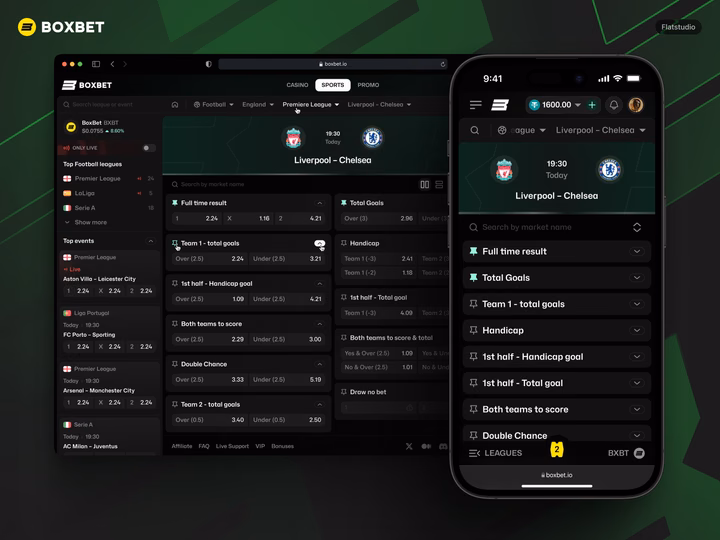 BoxBet - Sportsbook Event Page UI — UI design by Flatstudio