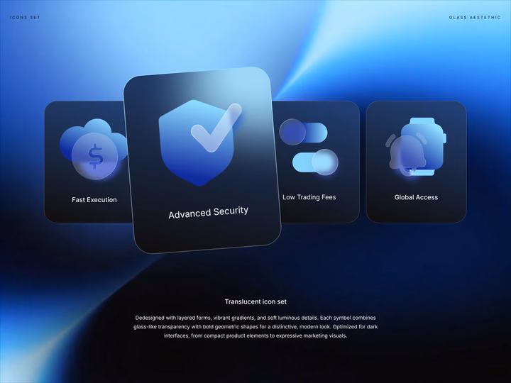 Cohesive 3D Geometric Icon Set for Digital Products — UI design by Emote Agency