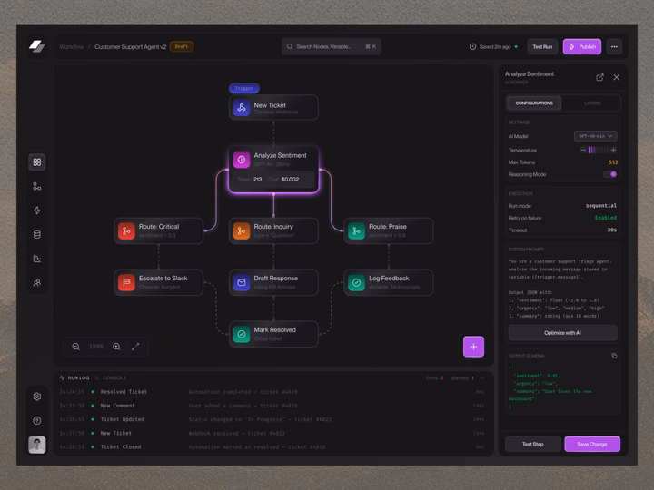 AI Workflow Automation Dashboard — UI design by Flowscale