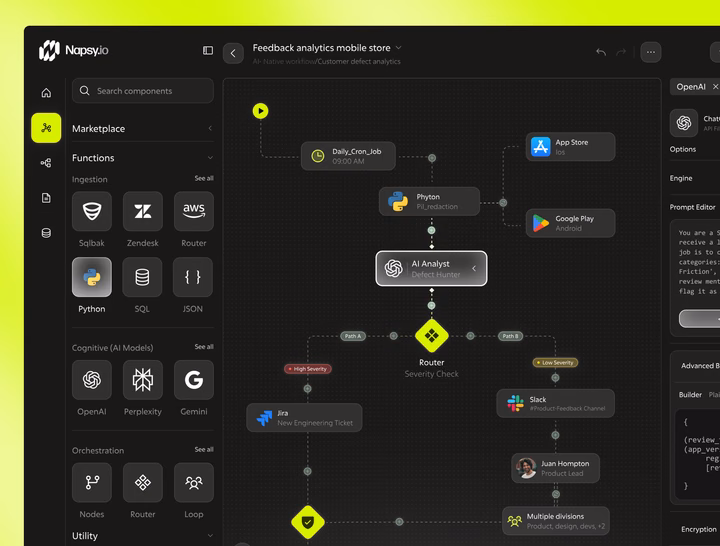 AI Workflow Builder Dashboard UI — UI design by Ayoub kada