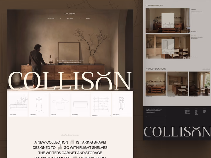 Collison Luxury Furniture Interior Designer Website UI — UI design by LAIN UI/UX