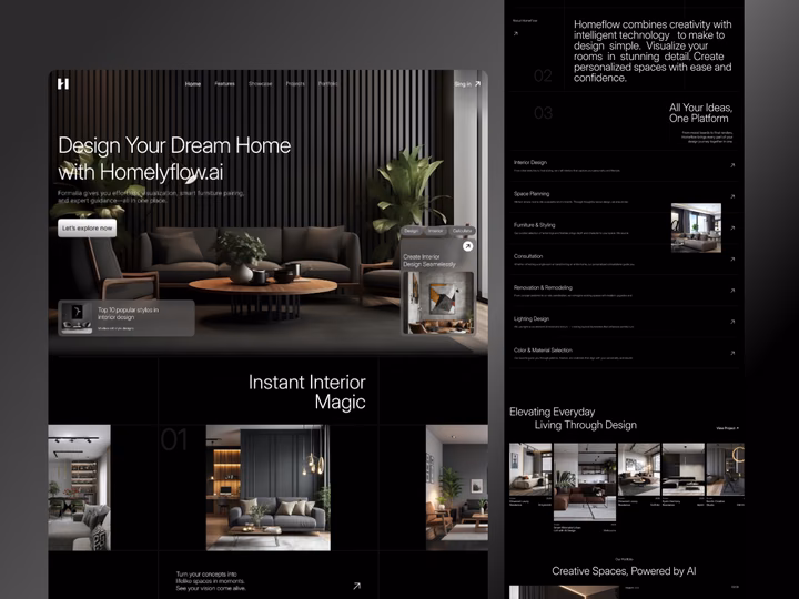 AI Interior Design SaaS Landing Page UI — UI design by Anis UI/UX