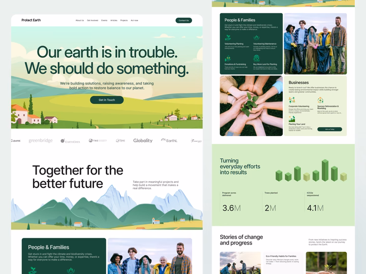 Eco-Friendly Non-Profit Website Redesign UI UI design inspiration
