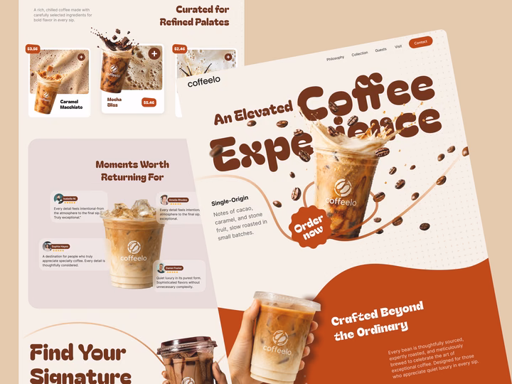 Coffeelo Playful Coffee Shop Landing Page UI UI design inspiration