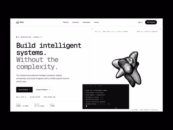 ORDO Landing Page Concept UI design inspiration