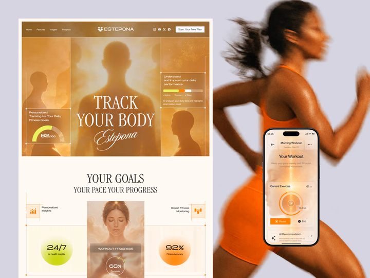 Estepona AI Fitness Platform Landing Page UI design inspiration