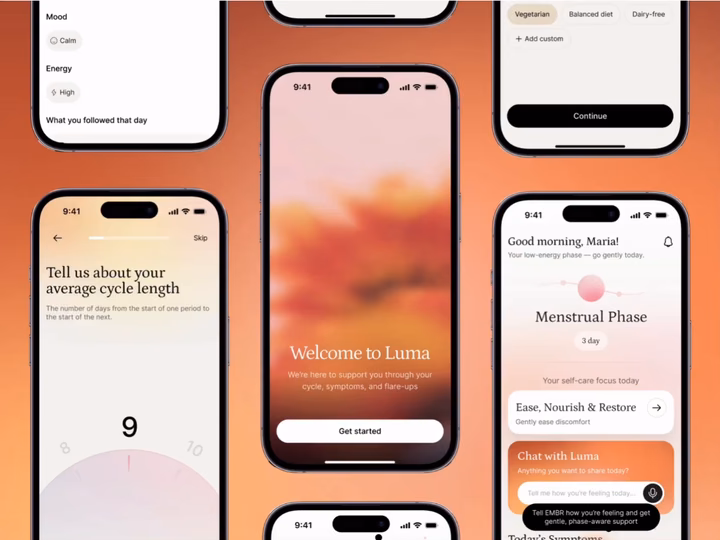 Luma AI Health Assistant Onboarding and Dashboard App UI design by Artspire