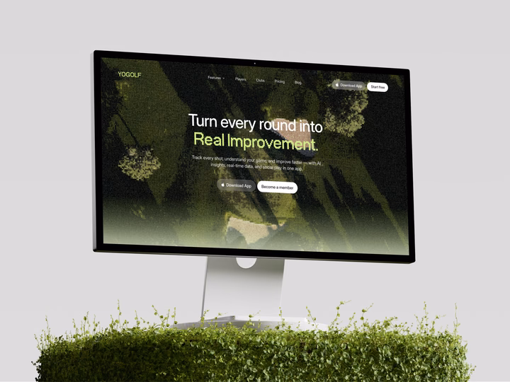 Yogolf AI Golf Analytics Landing Page design by Keitoto