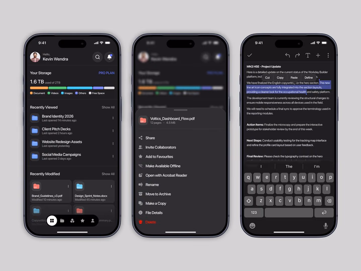 Bind - File Management & Editor App UI design inspiration