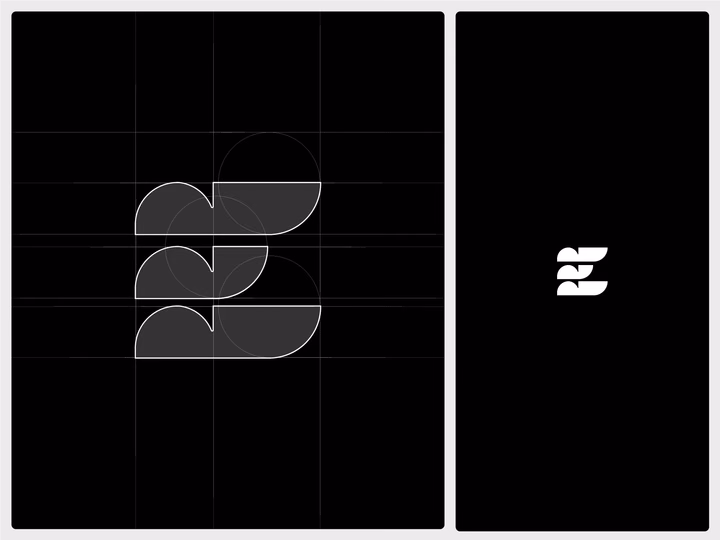Geometric Letter E Logo Brand Identity design by Khabib Khandakar