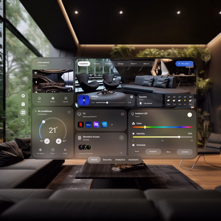 Smart Home visionOS Dashboard UI design inspiration