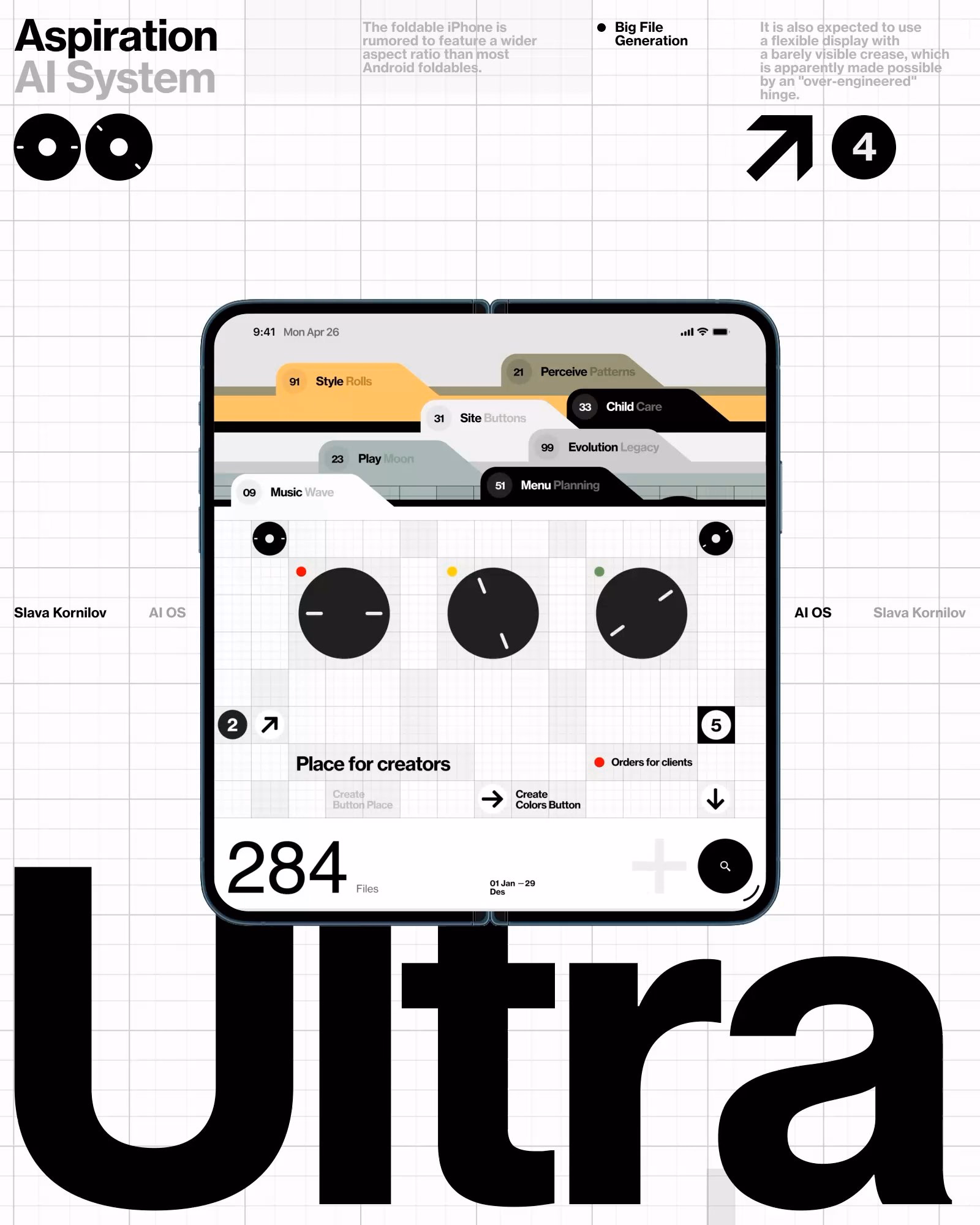 iPhone Ultra Fold Concept Design — X UI design by Slava (Slide 4)