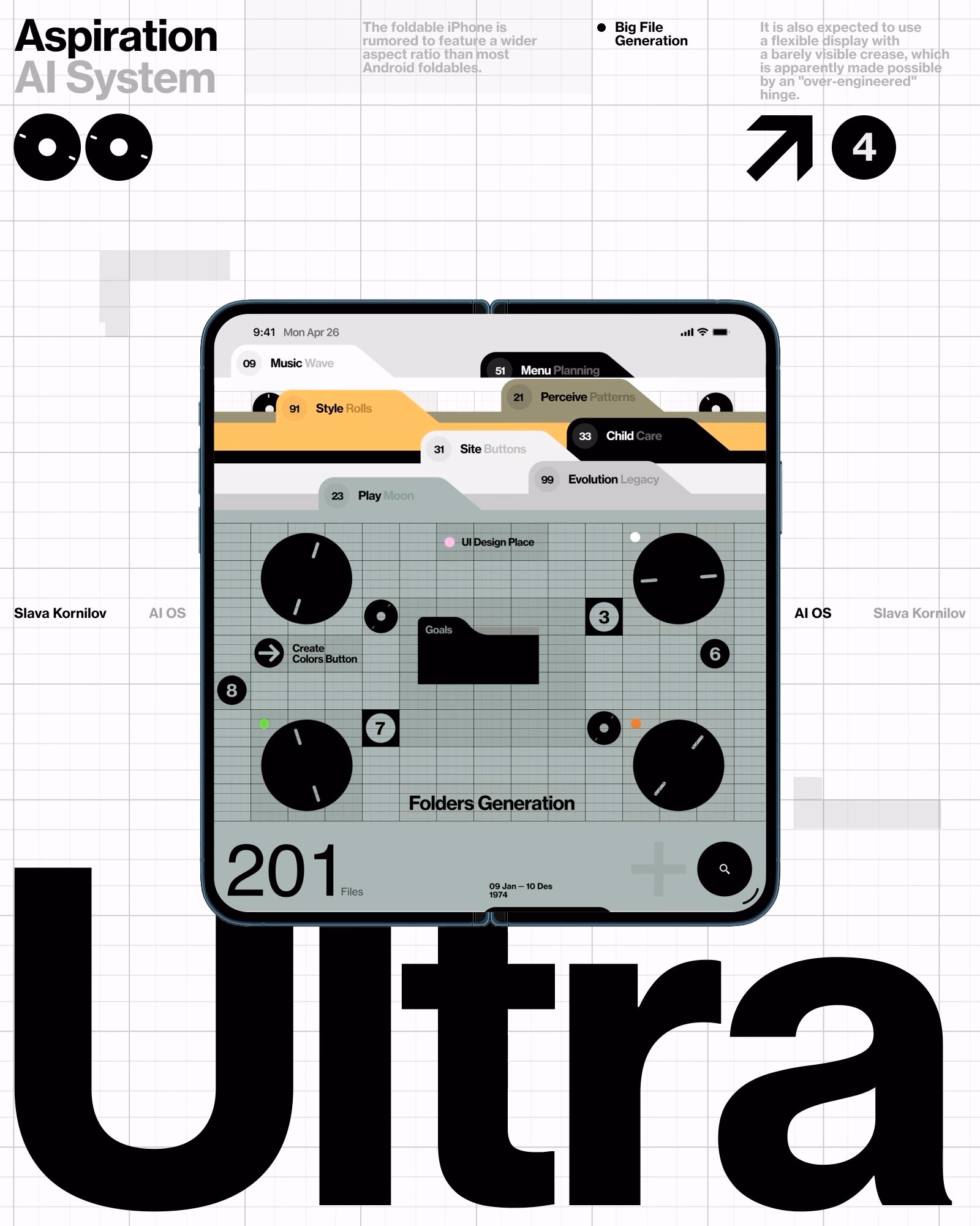 iPhone Ultra Fold Concept Design — X UI design by Slava (Slide 2)