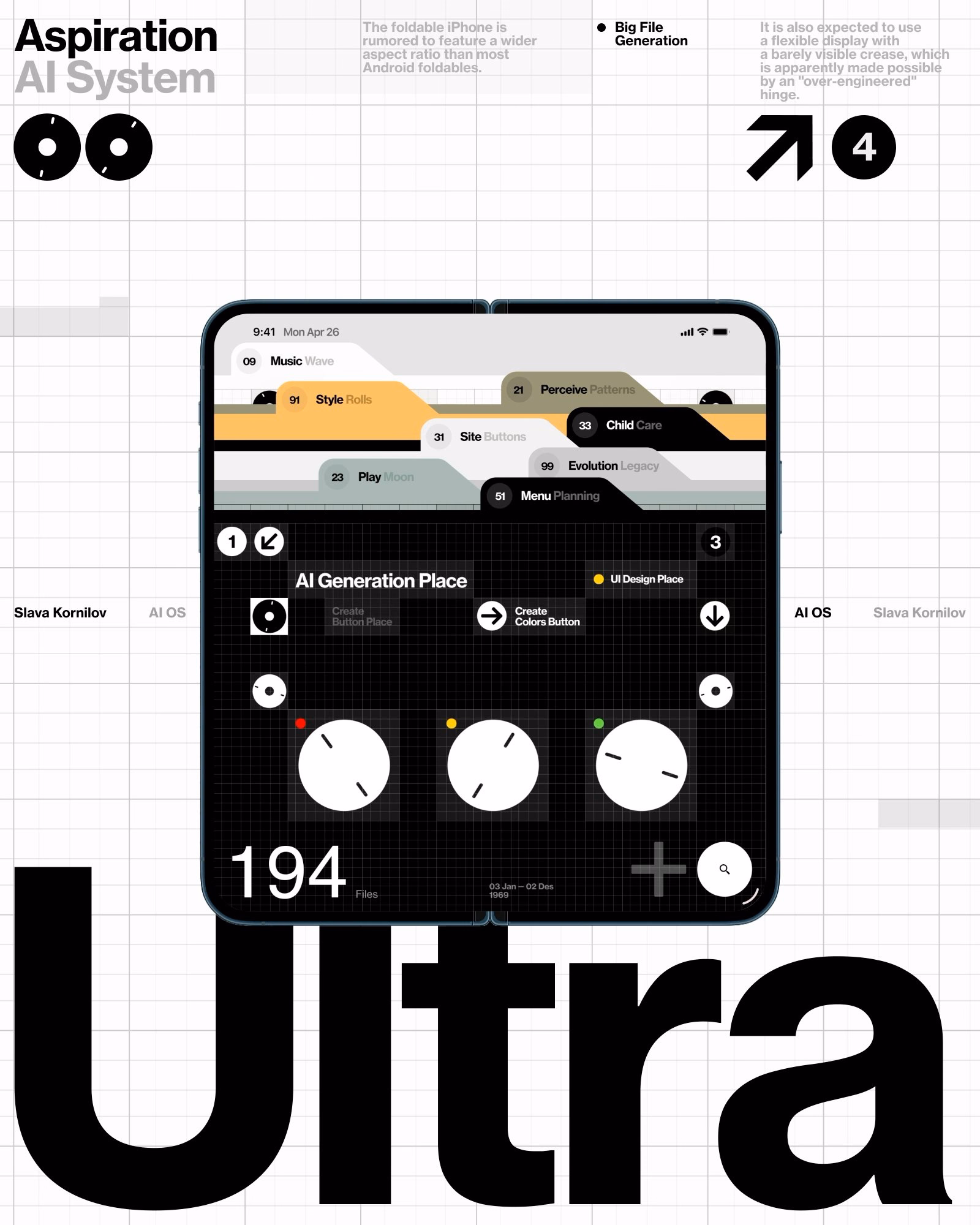 iPhone Ultra Fold Concept Design — X UI design by Slava (Slide 3)