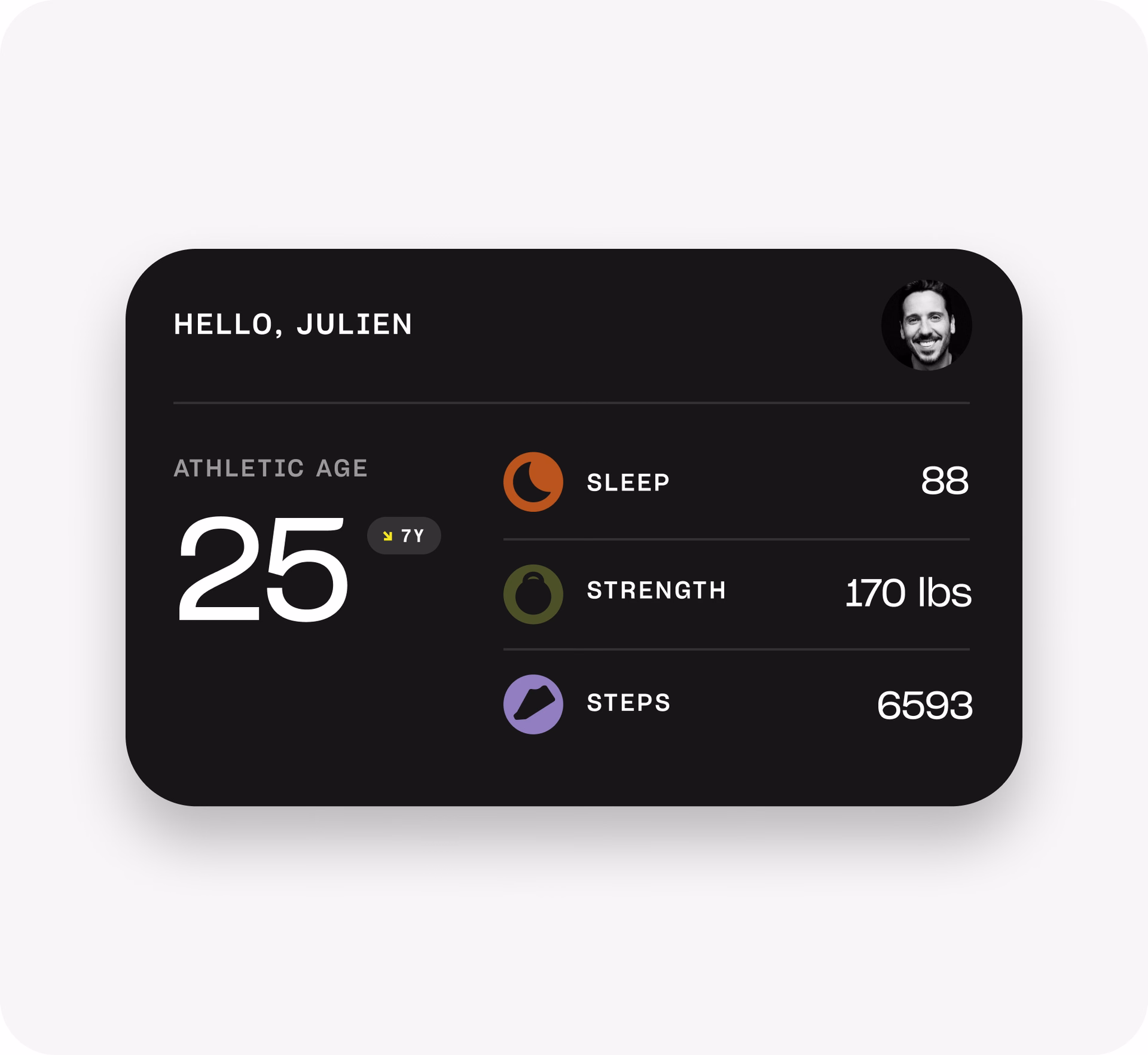 Minimalist Dark Mode Fitness Widget — X UI design by Julien (Slide 2)