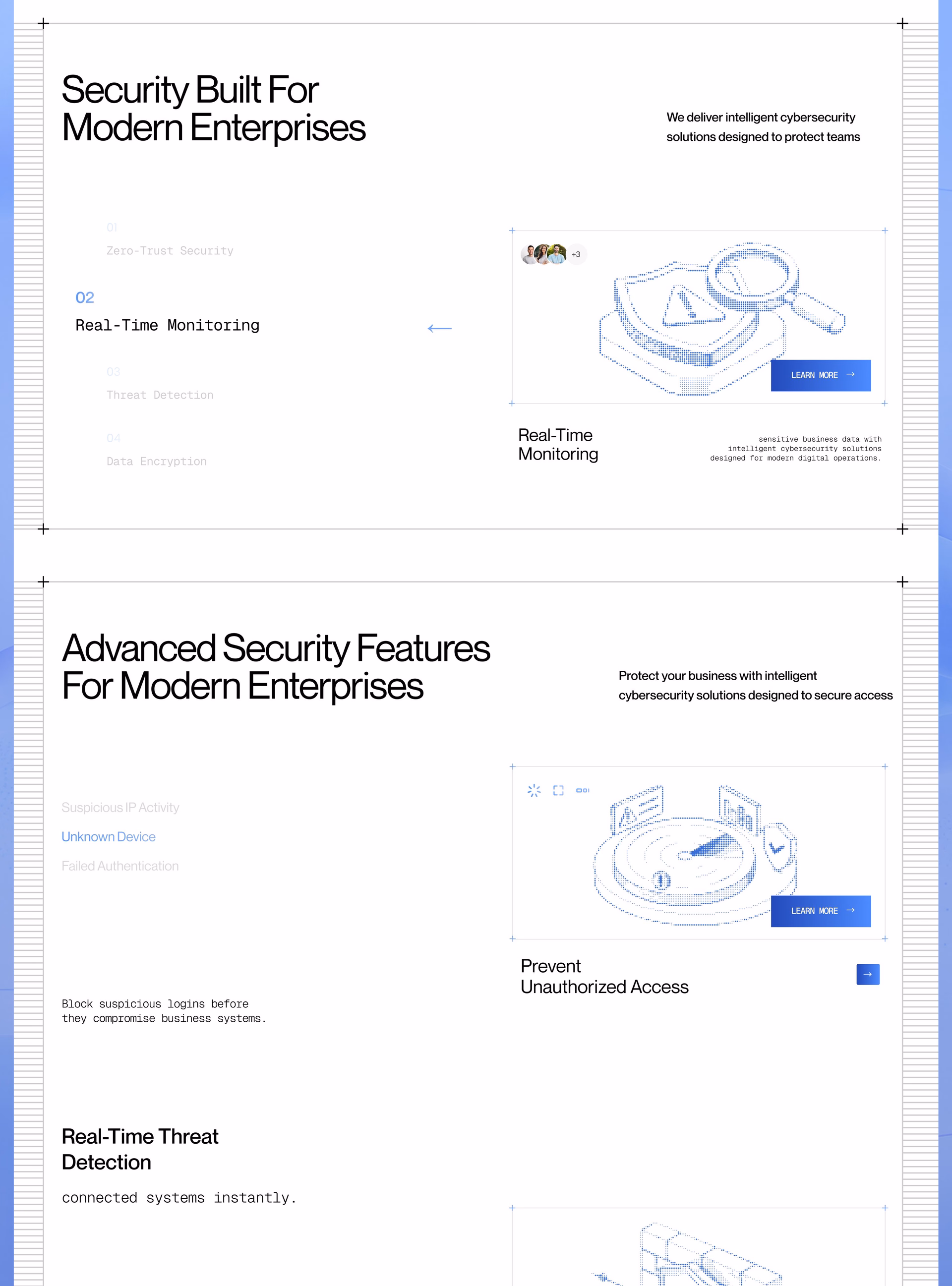 Dataguard AI Cybersecurity Landing Page — X UI design by Abdul Saboor (Slide 2)