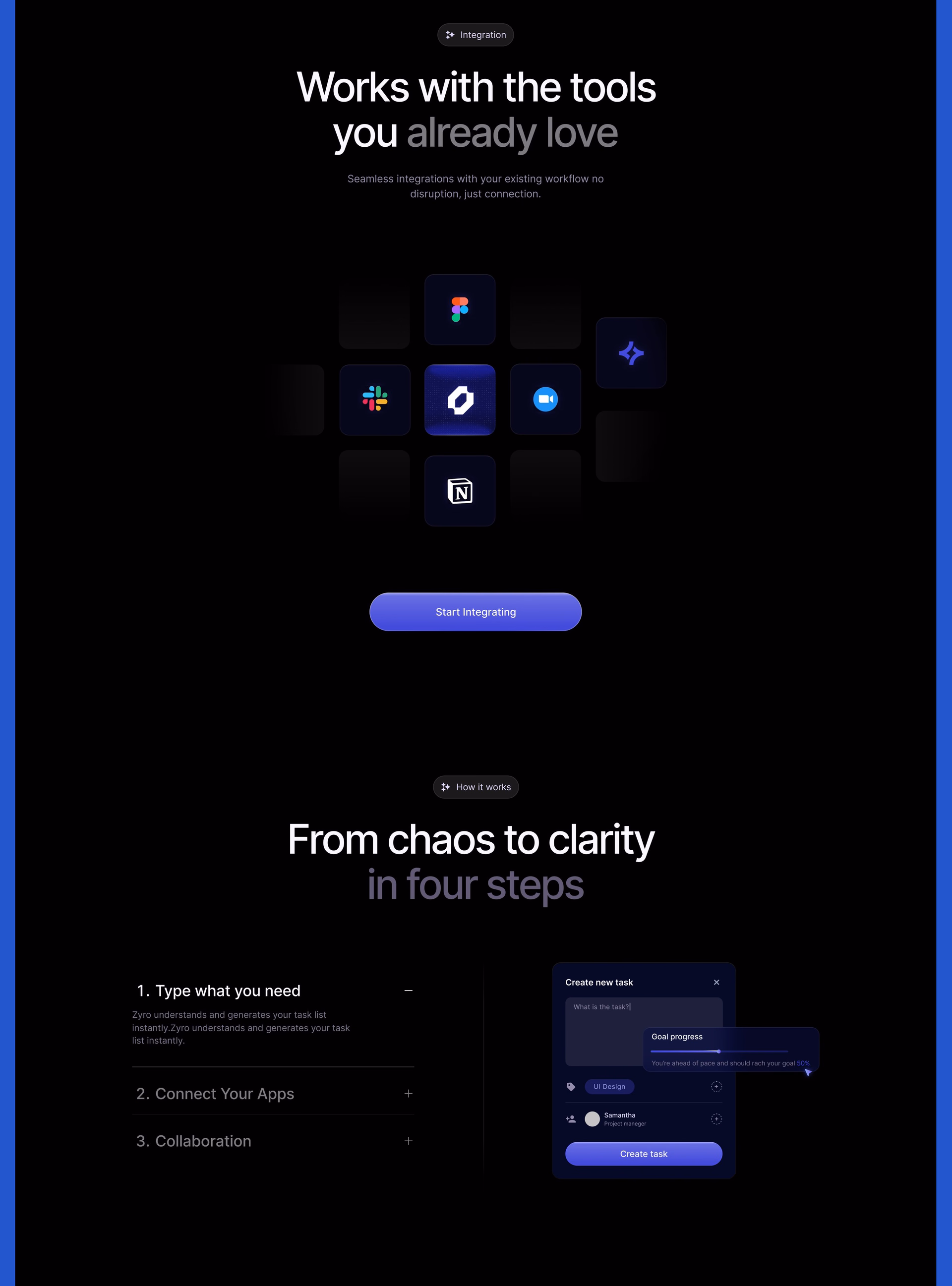 AI Task Management Platform Landing Page — X UI design by Abdul Saboor (Slide 3)
