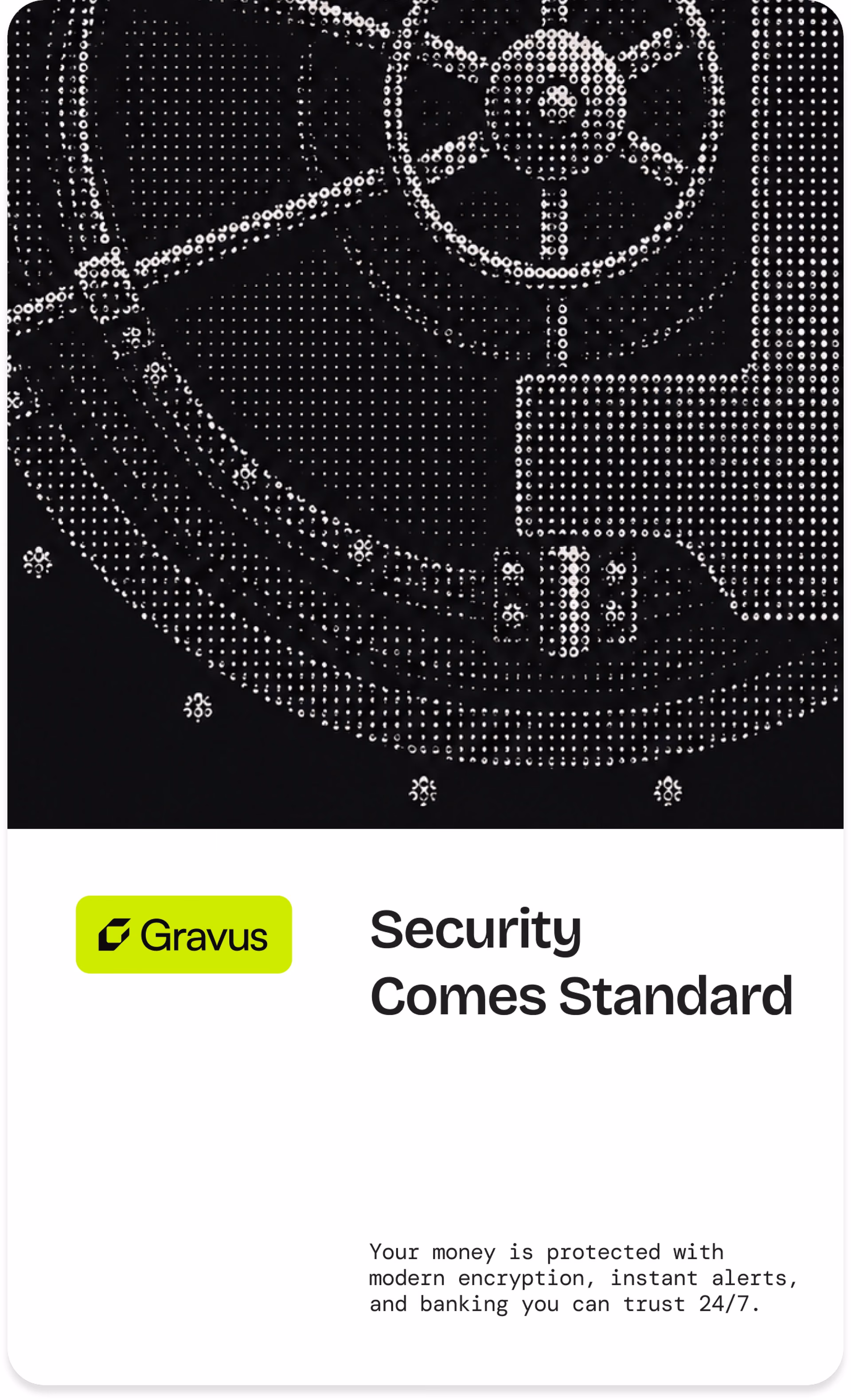 Gravus Neo Bank Social Card — X UI design by Jon 🎒 (Slide 3)