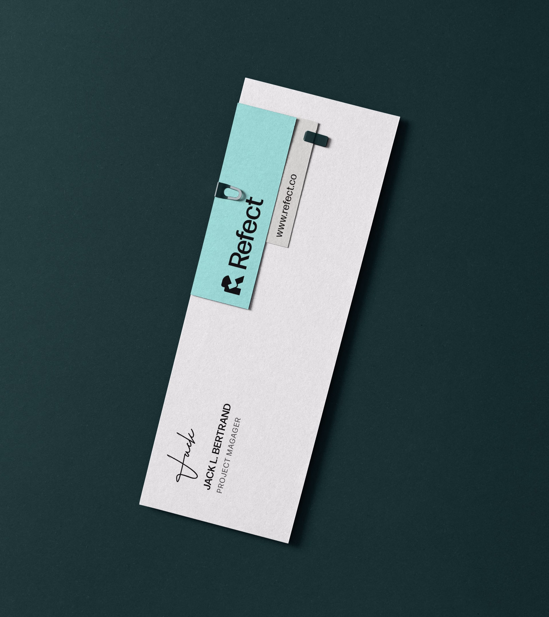 Refect Brand Identity Mockup — X UI design by Izaz Mahammad (Slide 3)