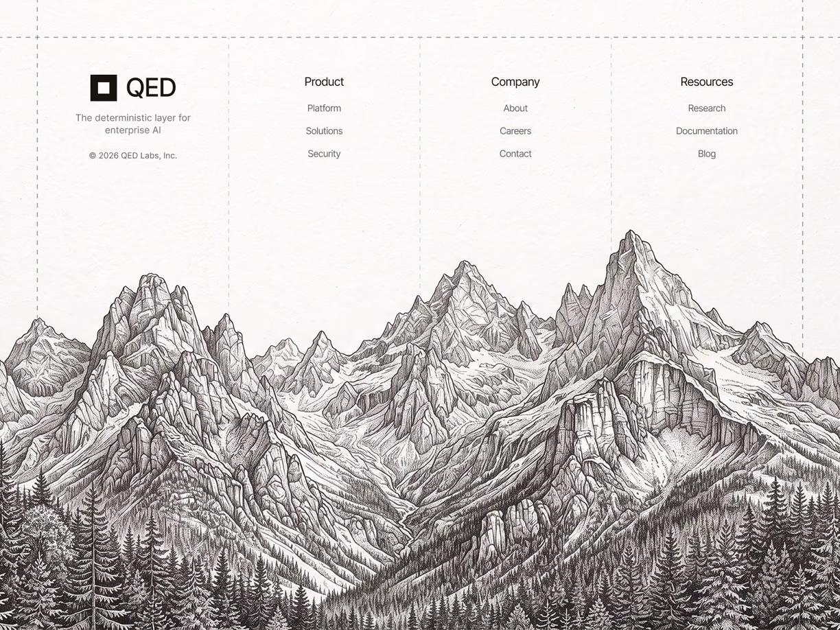 QED Labs Footer Design — X UI design by Alim Joldaspayev (Slide 2)
