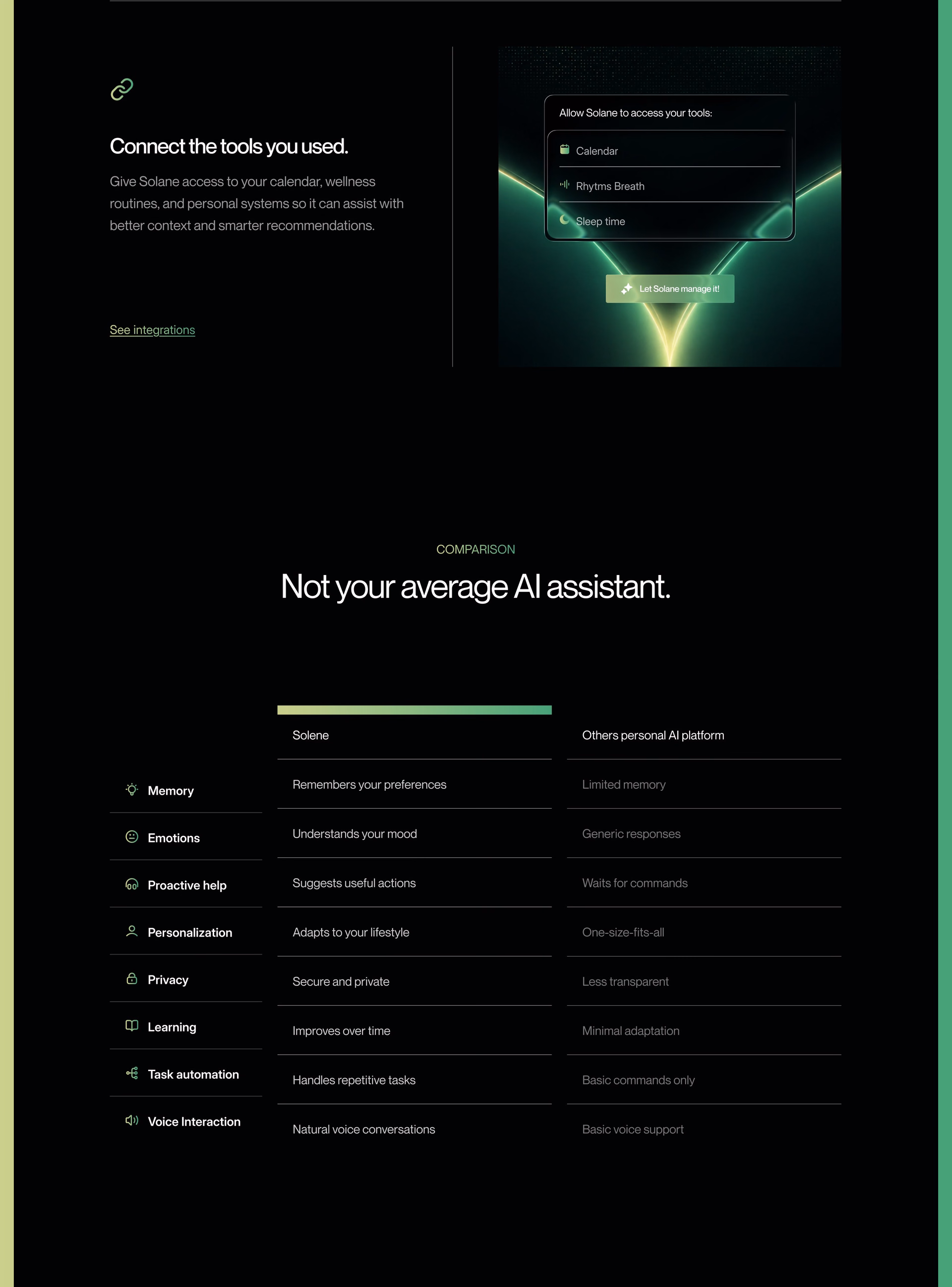 Solane AI Landing Page — X UI design by Abdul Saboor (Slide 3)