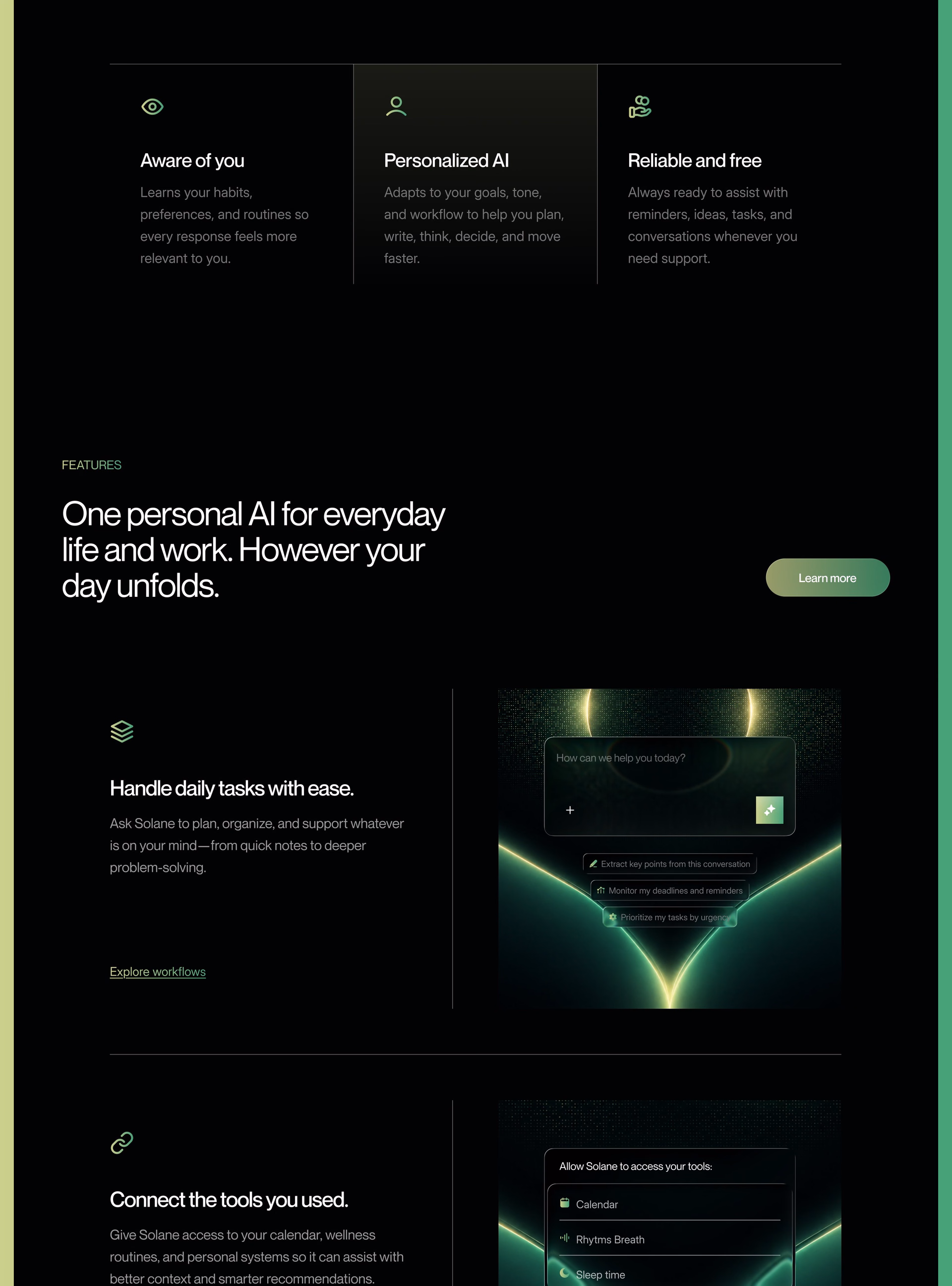 Solane AI Landing Page — X UI design by Abdul Saboor (Slide 2)