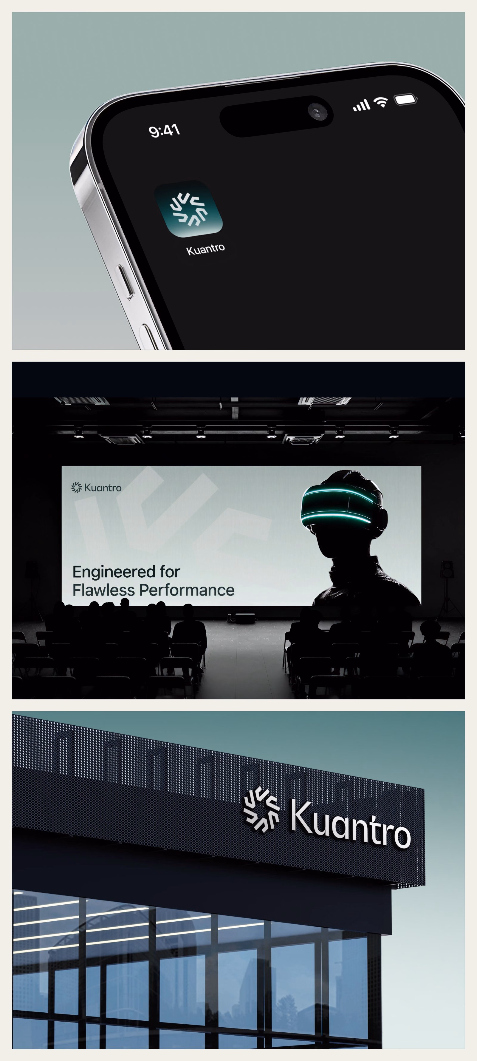 Kuantro Brand Exploration Interface — X UI design by Judha (Slide 2)