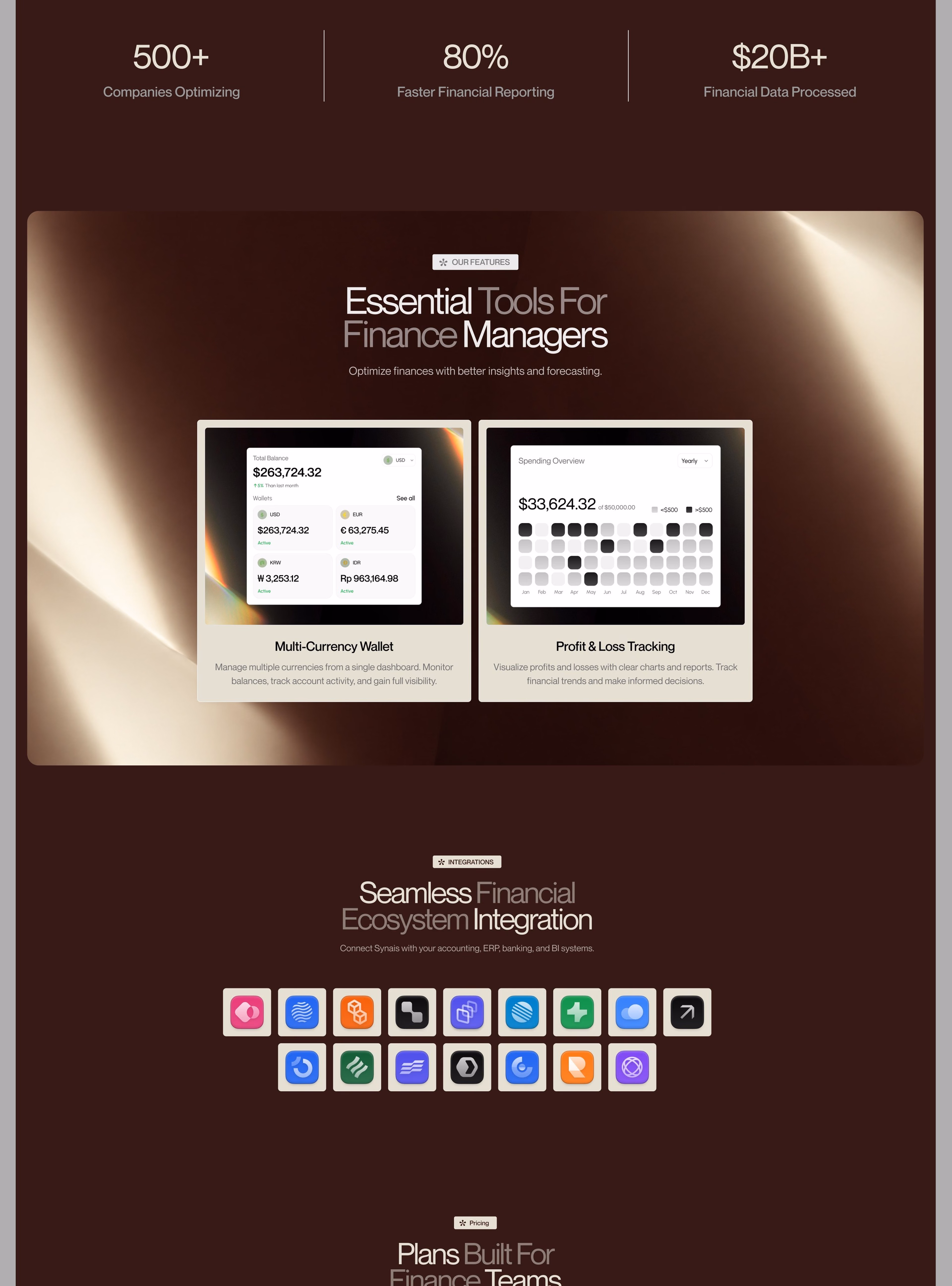 Smais Financial Management Landing Page — X UI design by Abdul Saboor (Slide 2)