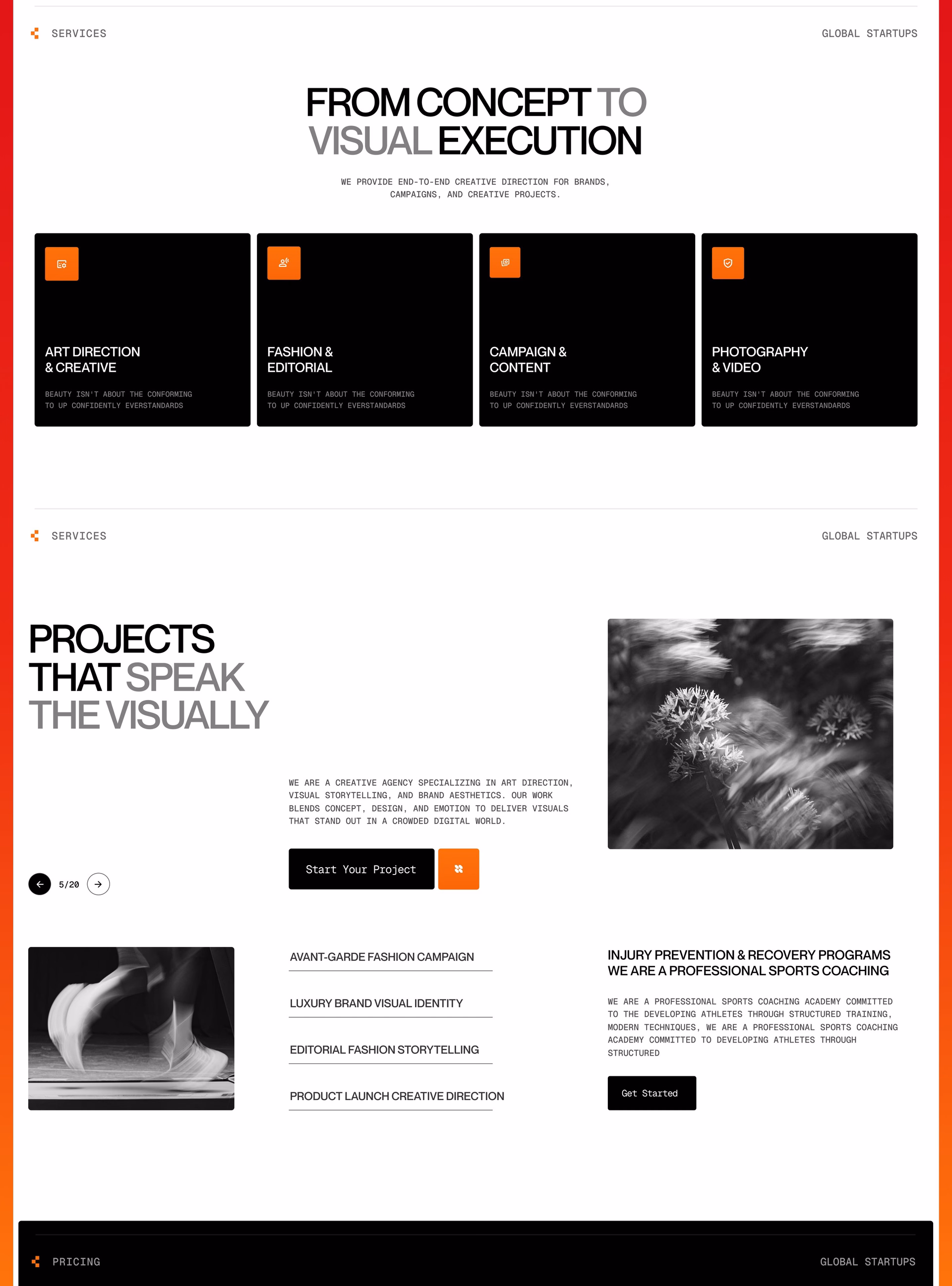 Addco Creative Agency Landing Page — X UI design by Abdul Saboor (Slide 2)