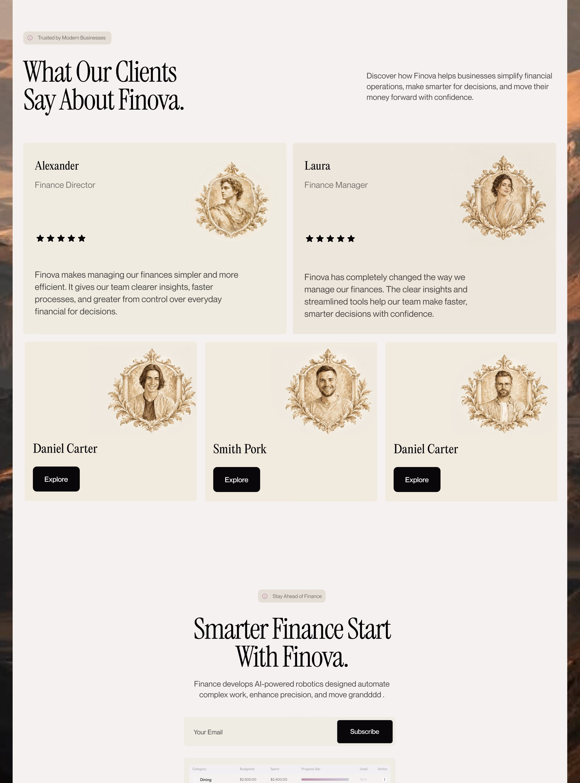 Finova AI Finance Platform Landing Page — X UI design by Abdul Saboor (Slide 3)