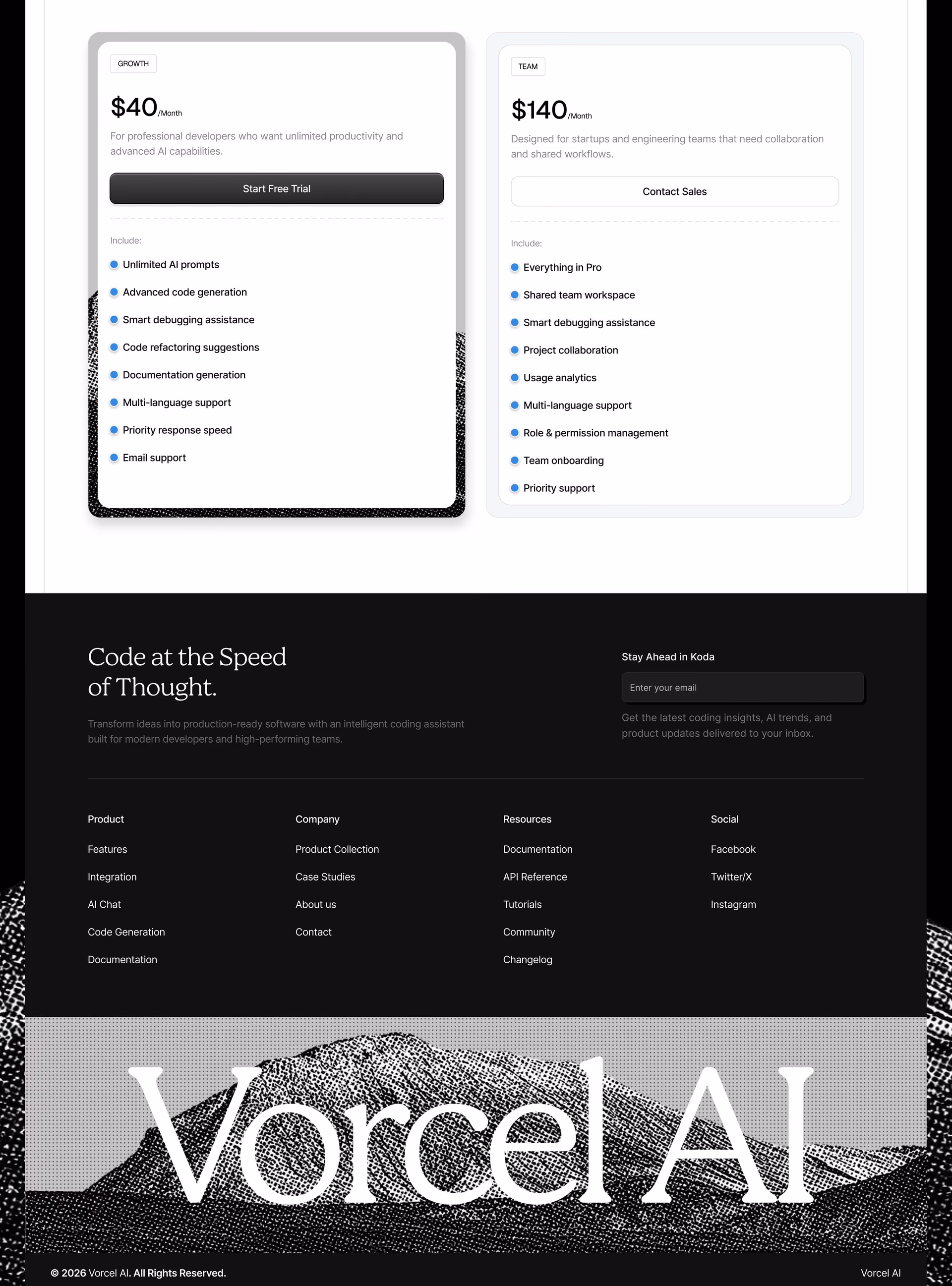 Vorcel AI - AI Coding Assistant Landing Page — X UI design by Abdul Saboor (Slide 4)