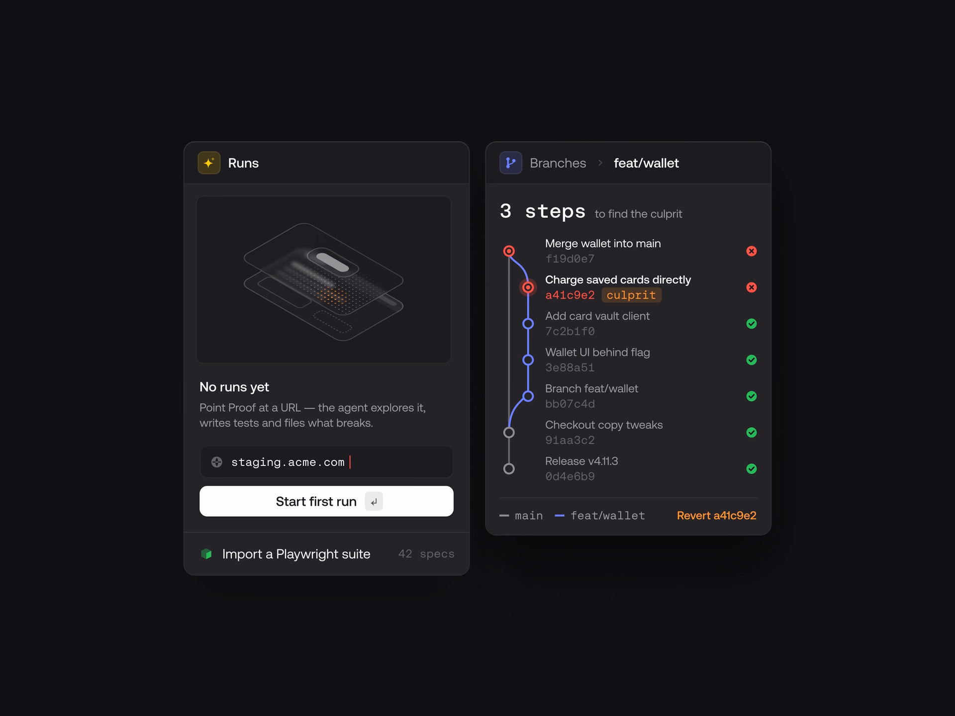 AI Agent Test Run & Code Diff Interface — X UI design by Yuri Gokoryan (Slide 2)